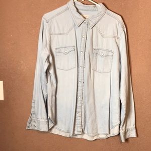 Light denim long sleeve shirt